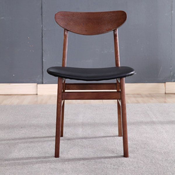 Contemporary Restaurant Wood Side Chair Matte Finish Open Back Dining Chair