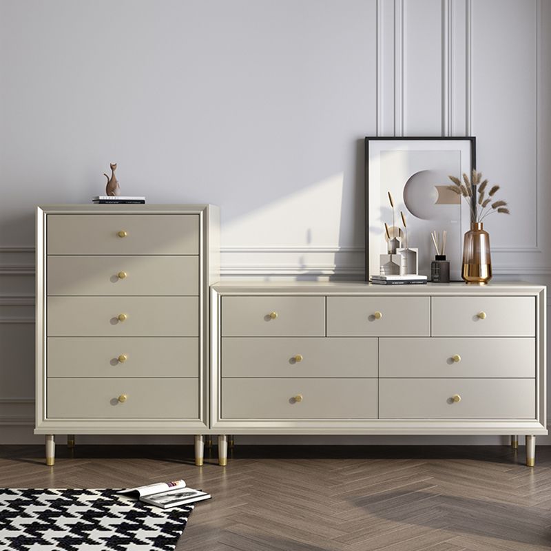 Glam Champagne Color Storage Chest with Soft-Close Drawers for Home