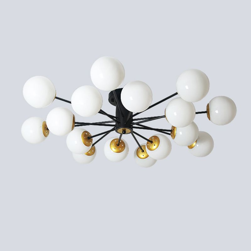 Nordic Style Iron Ceiling Light Ball Shape Shade Ceiling Lamp for Bedroom