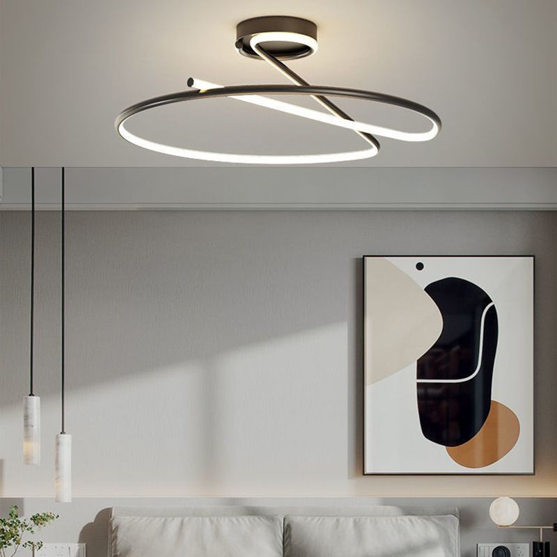 Linear Metal Ceiling Light Nordic LED Flush Mount Light for Living Room