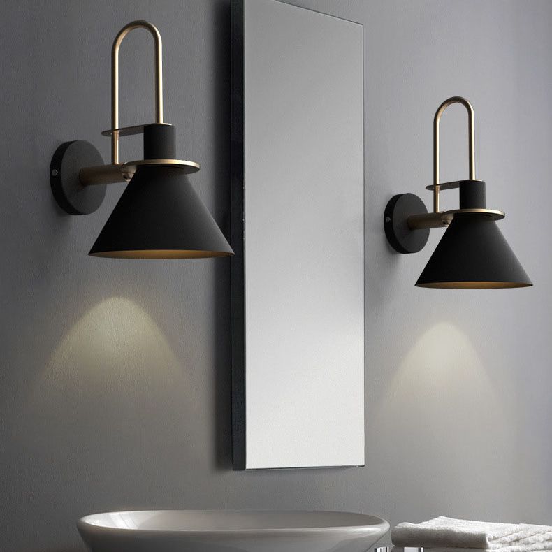 Shaded Wall Light Sconce Nordic Minimalist Style Metal 1 Light Sconces