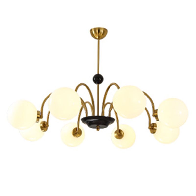Round Glass Hanging Light Fixture Nordic-Style Chandelier Light Fixture for Dinning Room