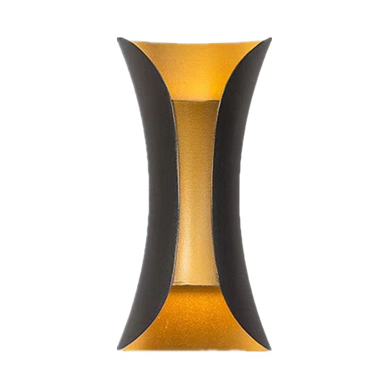 Curl Shape Wall Light Modern Style Metal 1 Light Wall Lamp in Black/White