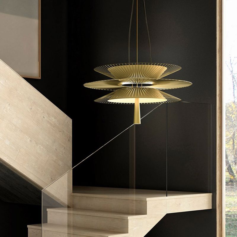 Novedad posmoderna lámpara de lógica de lámpara de loto de 2 luces con sombra de metal