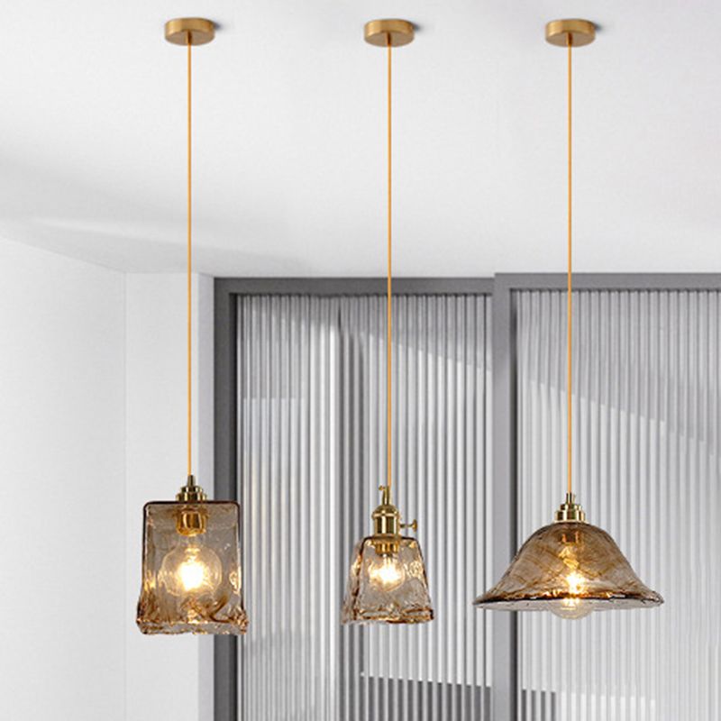 1 lumière géométrique léger pendentif moderne de verre simple de verre de verre pour le restaurant