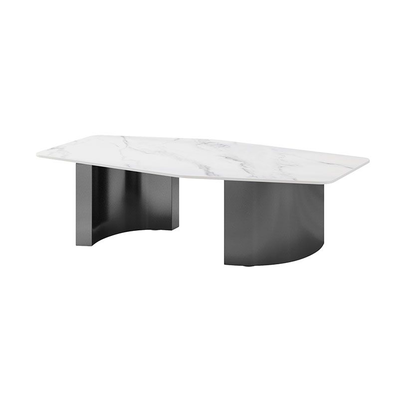Abstract 1 Single Coffee Table Stone Top Geometric Cocktail Table