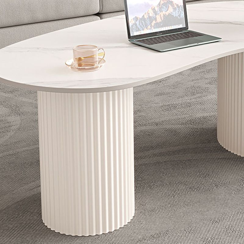 Slate Coffee Table with 2 Legs Modern Coffee Cocktail Table with Drawer