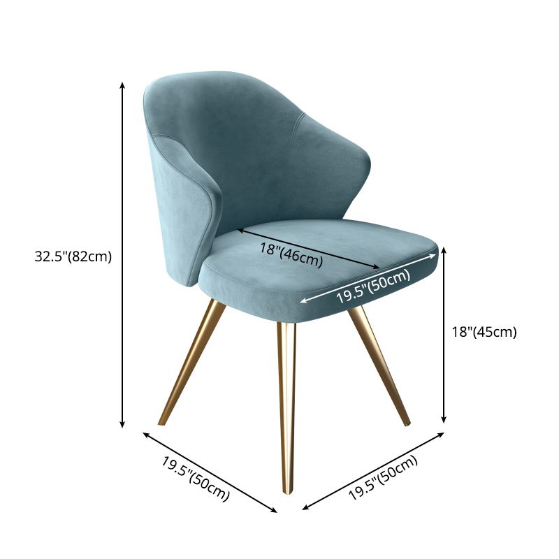 Chaise de salle à manger en métal de style contemporain, chaise latérale à oreilles pour cuisine