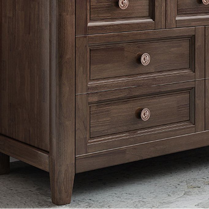 Traditional Style Chest Brown Bedroom Storage Chest with Multi Drawers
