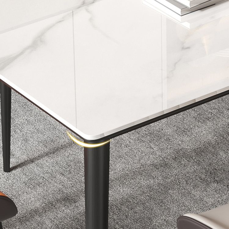 Modern Dining Table Set 1/4/5/7 Pcs Rectangle Dining Table Set with Wingback Chairs