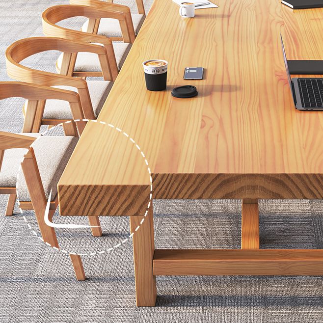 Contemporary Rectangular Office Desk Natural Executive Desk for Office
