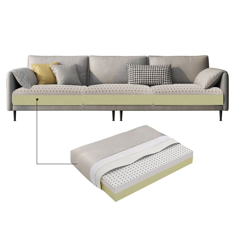 Faux Leather  Cushions Sofa Contemporary Pillow Top Arm Standard Sofa