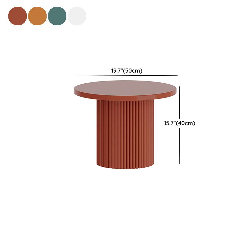 Contemporary Round Coffee Table Set Pedestal Wood Cocktail Table
