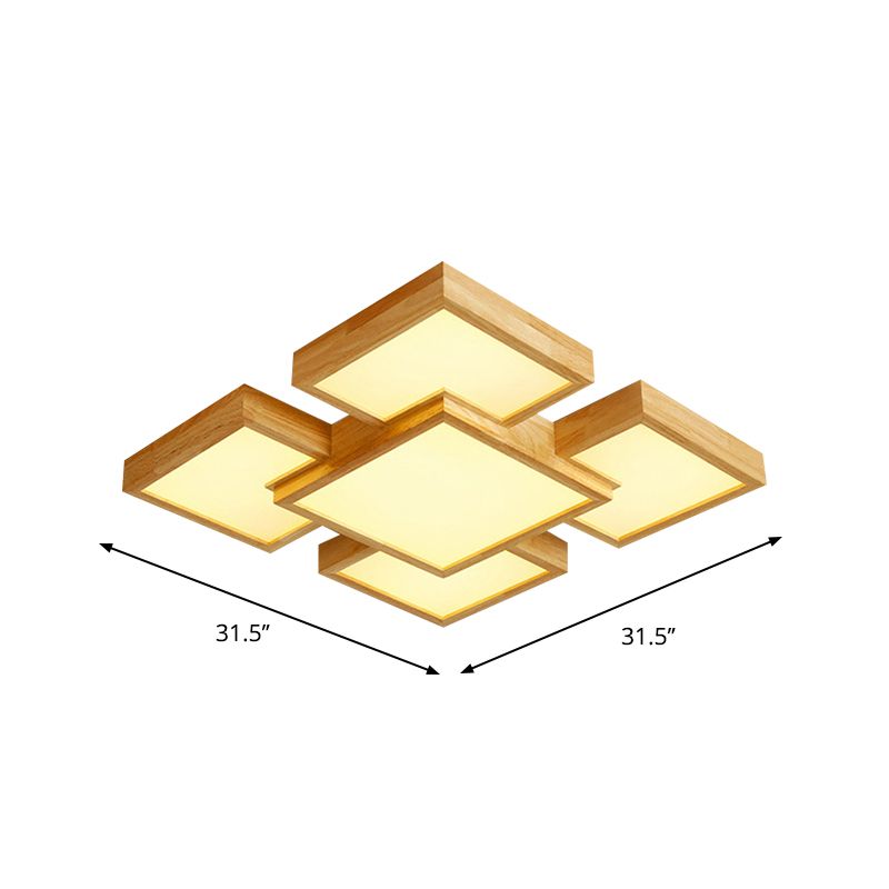 Bloc de carré beige / rectangle Fleur
