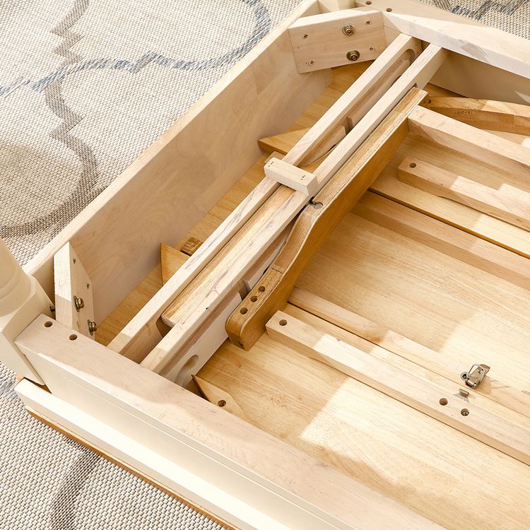 Traditional Solid Wood Dining Room Set with Rectangle Top and White Base Dining Furniture