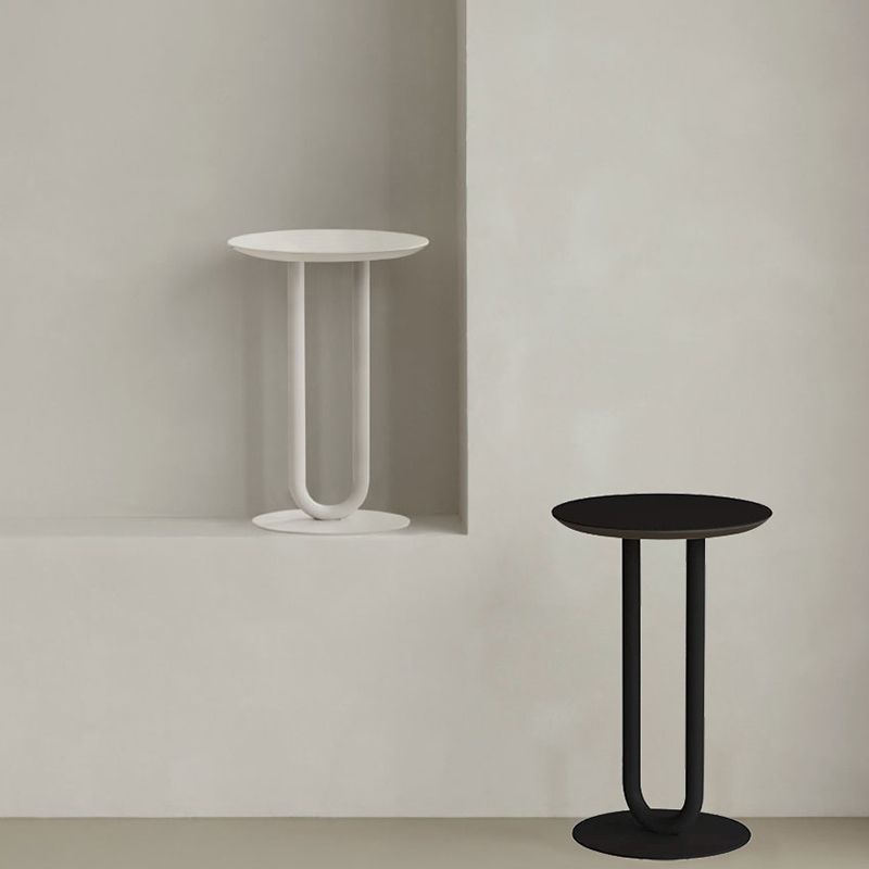 Metallic Pedestal Side Table Mid-century Modern Side End Table