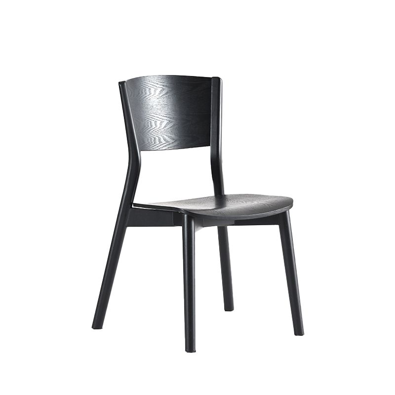 Industrial Armless Dining Chair Kitchen Open Back Chair in Black