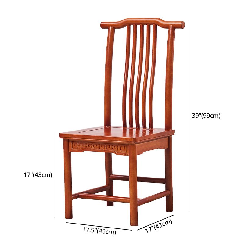 Traditional Style Solid Wood Side Chair Matte Finish Slat Back Dining Chair for Home