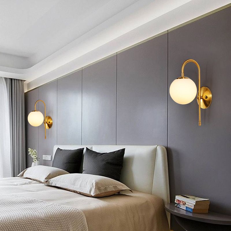 Modern Minimalist Style Global Wall Light Sconces Glass 1 Light Wall Lights for Bedroom