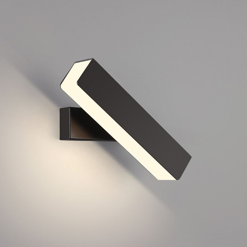 Lampada a parete a LED in ferro laccata in stile moderno rettangolare a parete rotabile per camera da letto