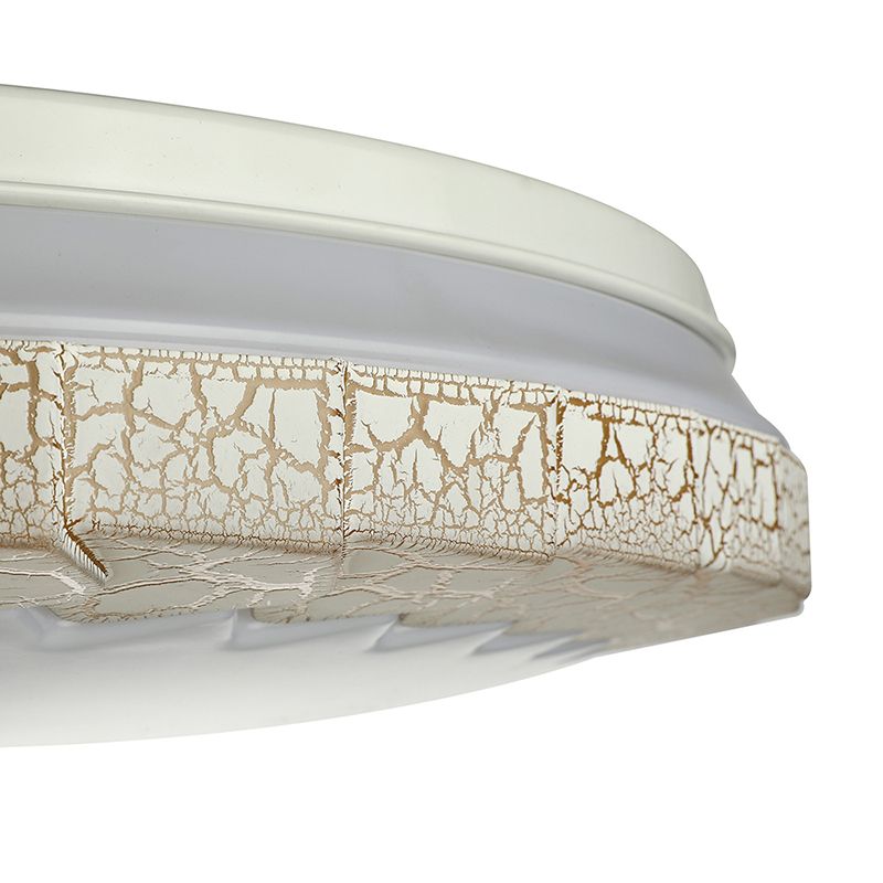 Plafonnier LED minimaliste avec abat-jour en acrylique blanc/bleu/or, plafonnier circulaire craquelé pour chambre à coucher en blanc chaud/blanc, 38,1 cm/48,3 cm de large.