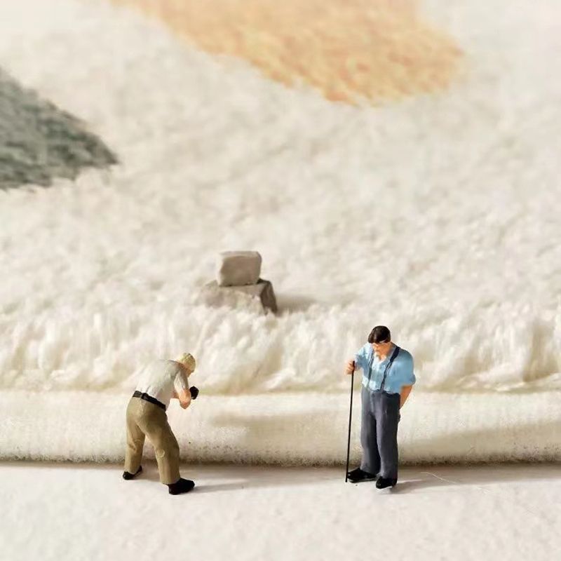 Light Brown Casual Rug Polyester Novelty Rug Washable Rug for Living Room