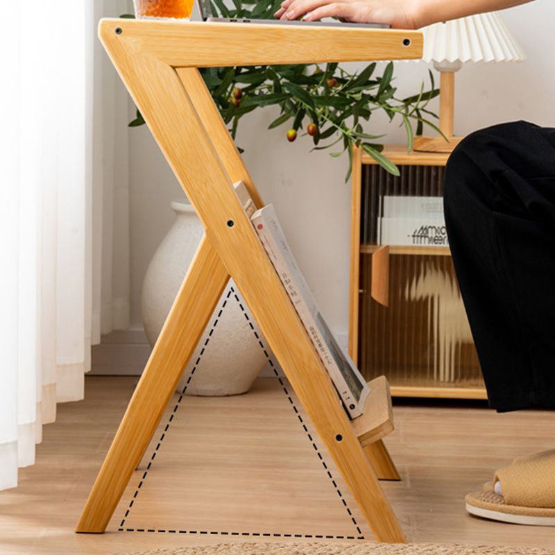 14" Wide Contemporary Corner Table Wood Storage Accent Side Table