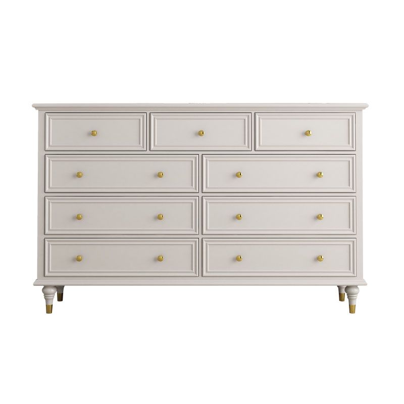 Birch Wood Horizontal Double Dresser Contemporary Storage Dresser for Bedroom