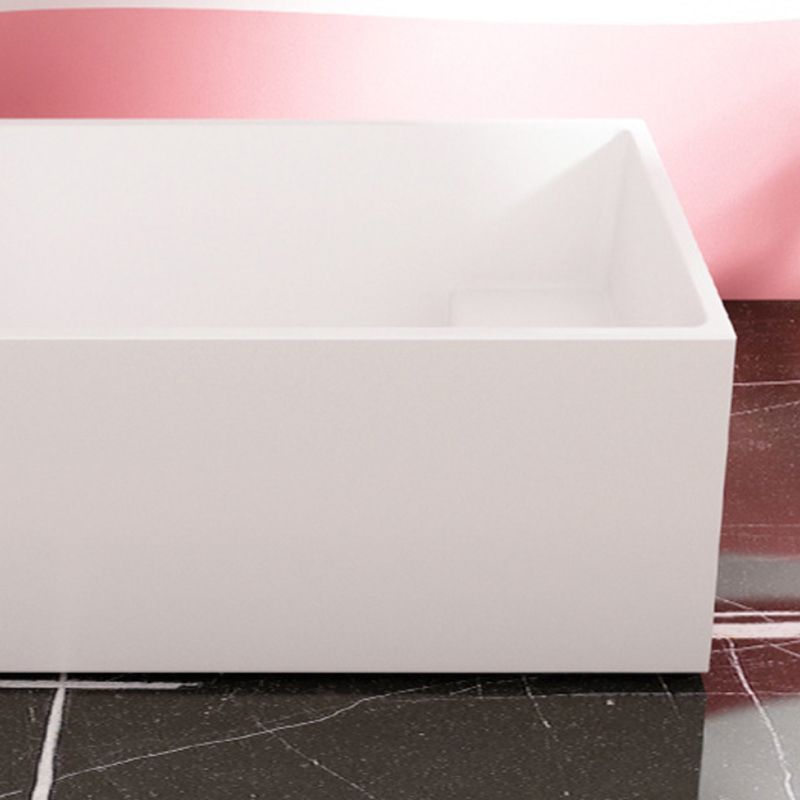 Freestanding Acrylic Bathtub White Rectangular Modern Back to Wall Bath
