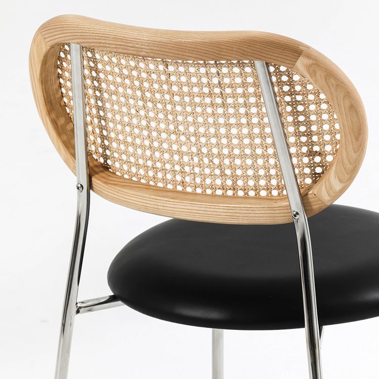 Kitchen Armless Side Chair Metal Legs King Louis Back Dining Chair