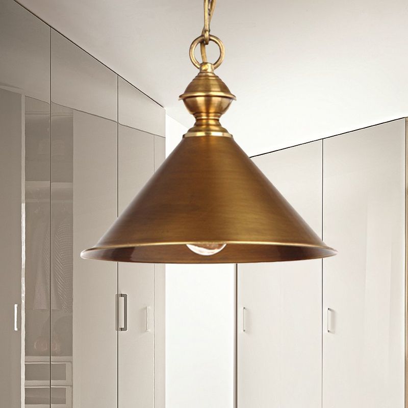 Metallic Messing/Gold Finish Anhänger Leuchte konisch