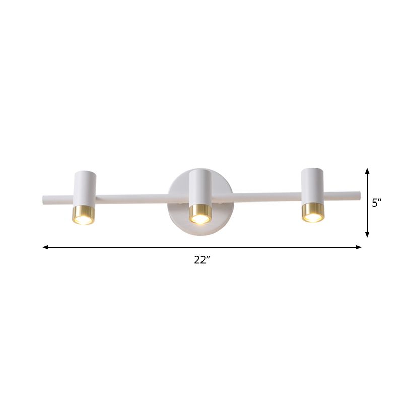 3-arm muur gemonteerd verlichtingsarmatuur minimalisme metallic 3 koppen badkamer ijdelheid lamp in wit
