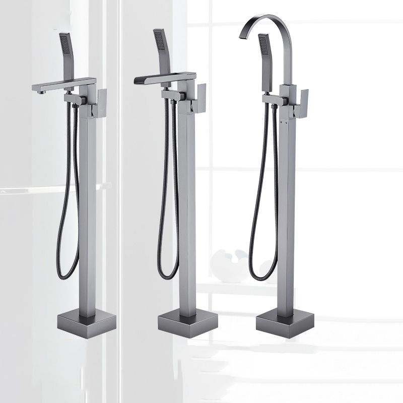 Floor Mounted Metal Freestanding Tub Filler Copper Freestanding Faucet with Hose