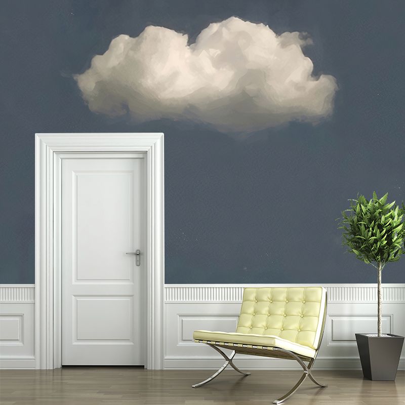 Non-Woven Waterproof Mural Wallpaper Simple Cloud Patterned Wall Decor for Living Room