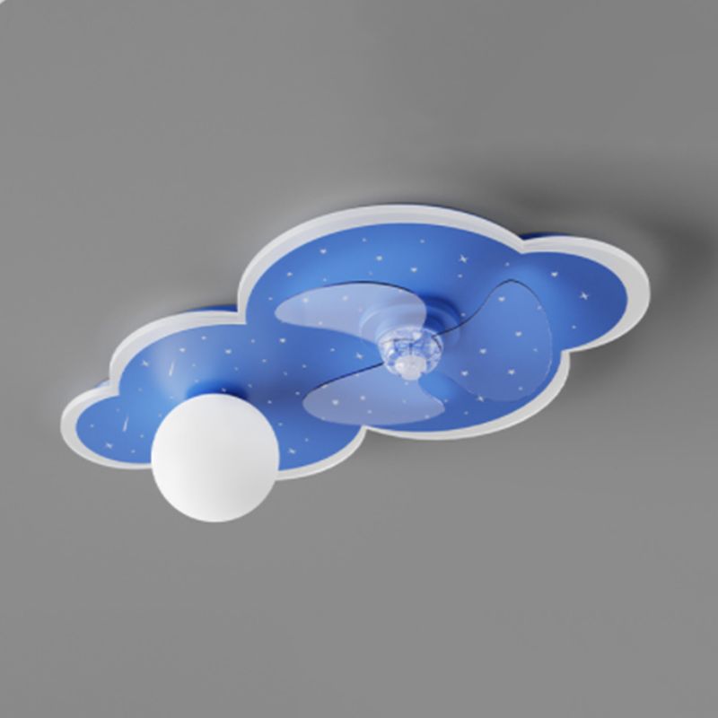3-Blade Fan with Light Children Blue Ceiling Fan for Restaurant