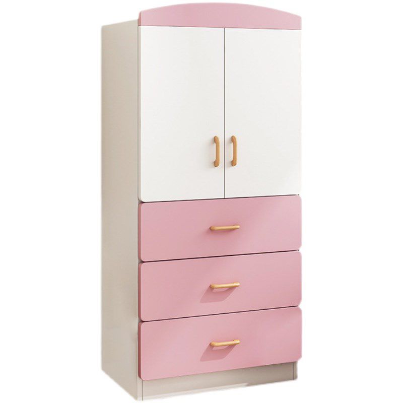 Engineered Wood Storage Cabinet with Garment Rod Modern Cabinet for Bedroom