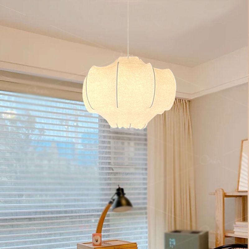 Stoff schattierte Suspension Pendelleuchte leichte nordische Style -Anhänger -Deckenleuchte in Weiß