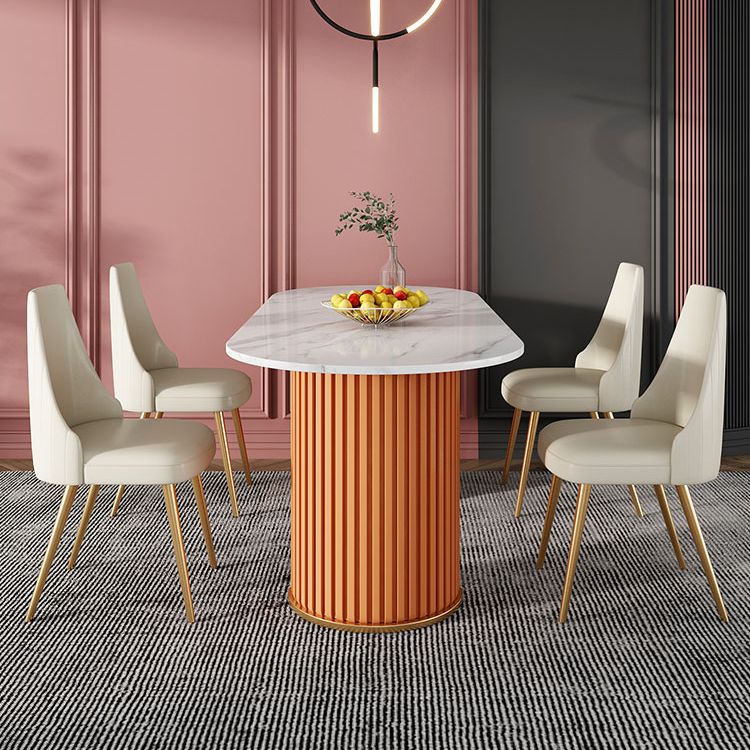 Metal Contemporary Free Form Indoor Table Sintered Stone Table for Dining Room and Kitchen