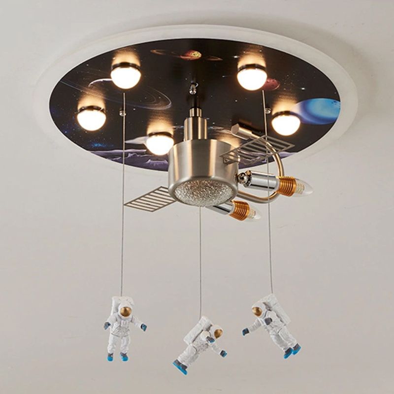 Art Deco metalen inbouwlamp Cartoon Spaceman inbouwspot voor kinderkamer