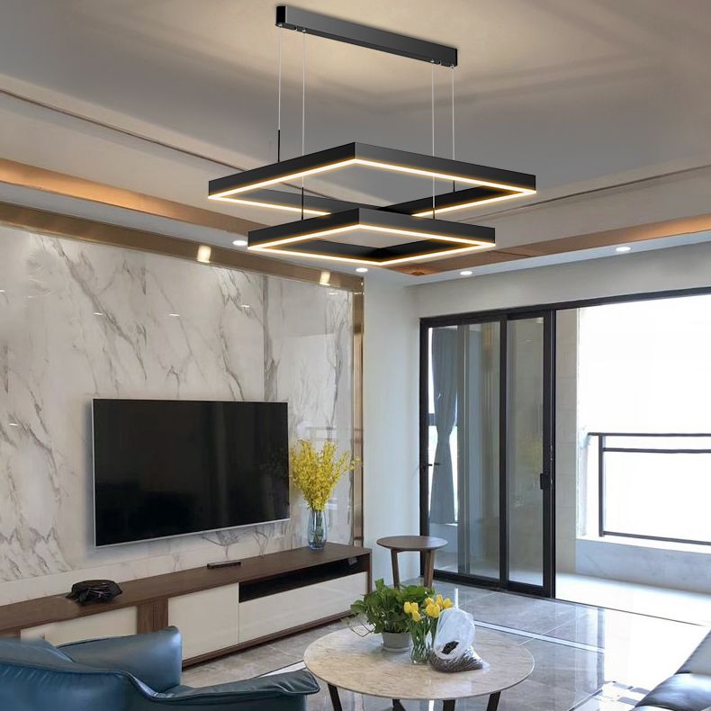 Modern Chandeliers For Dining Room Multiple Squares Chandelier Light Fixture
