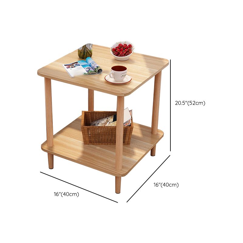 Engineered Wood 4 Legs End Table 2/3-tier Side Table for Living Room