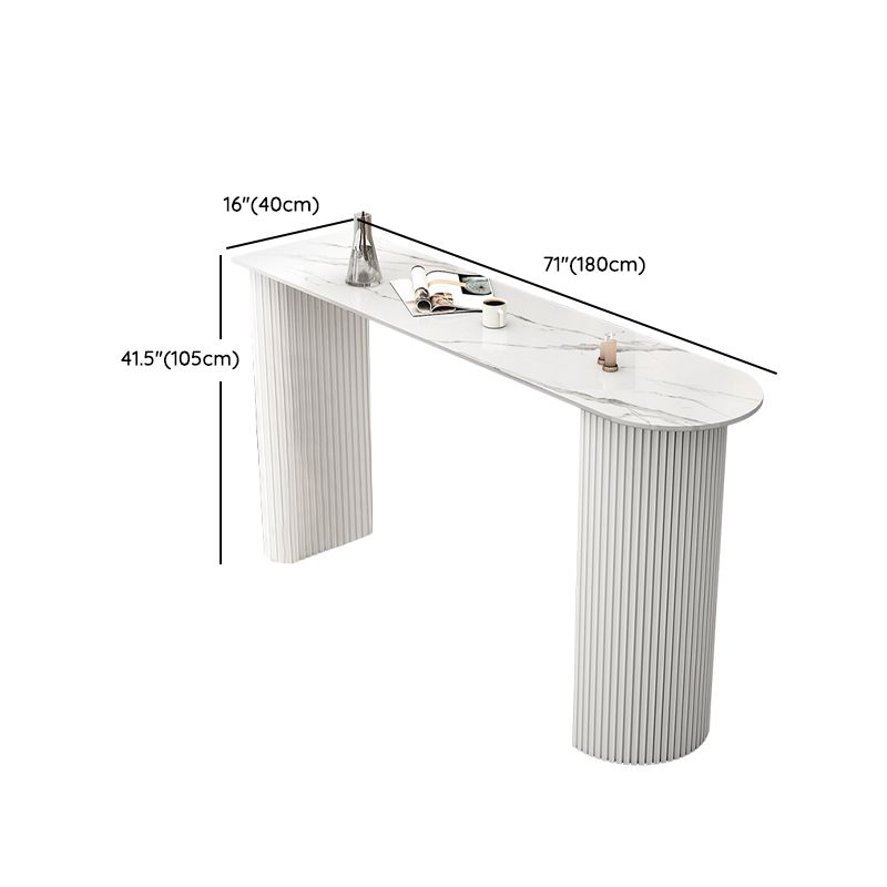 Glam Bistro Set 1/3 Pieces White Colour Stone Bar table with Upholstered Stools