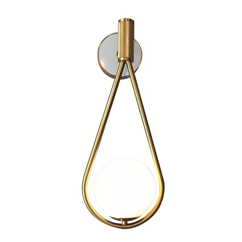 Modern Simplicity Droplet Wall Light Sconce Milk Glass Wall Light Fixtures for Bedroom