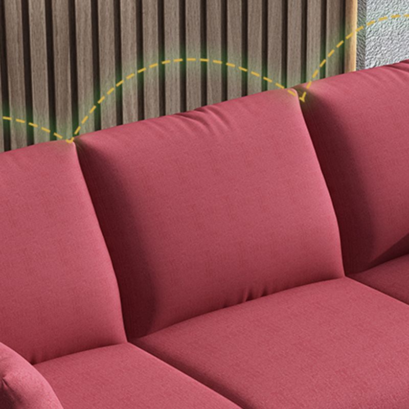 Linen Square Arm Modern Sofa with Slipcovered for Living Room and Apartment