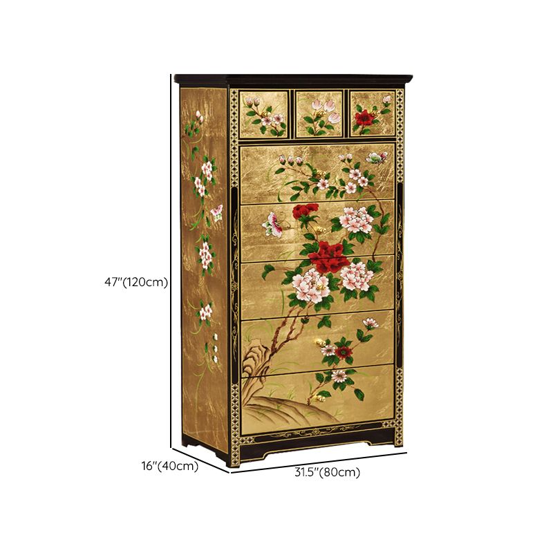 American Traditional Lingerie Chest Wood Storage Chest for Bedroom