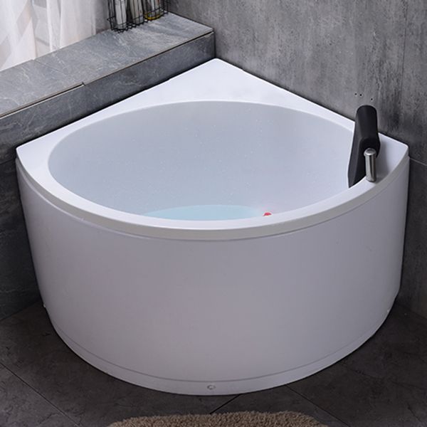 Flat Bottom Soaking Bathtub Antique Finish Corner Modern Bath Tub