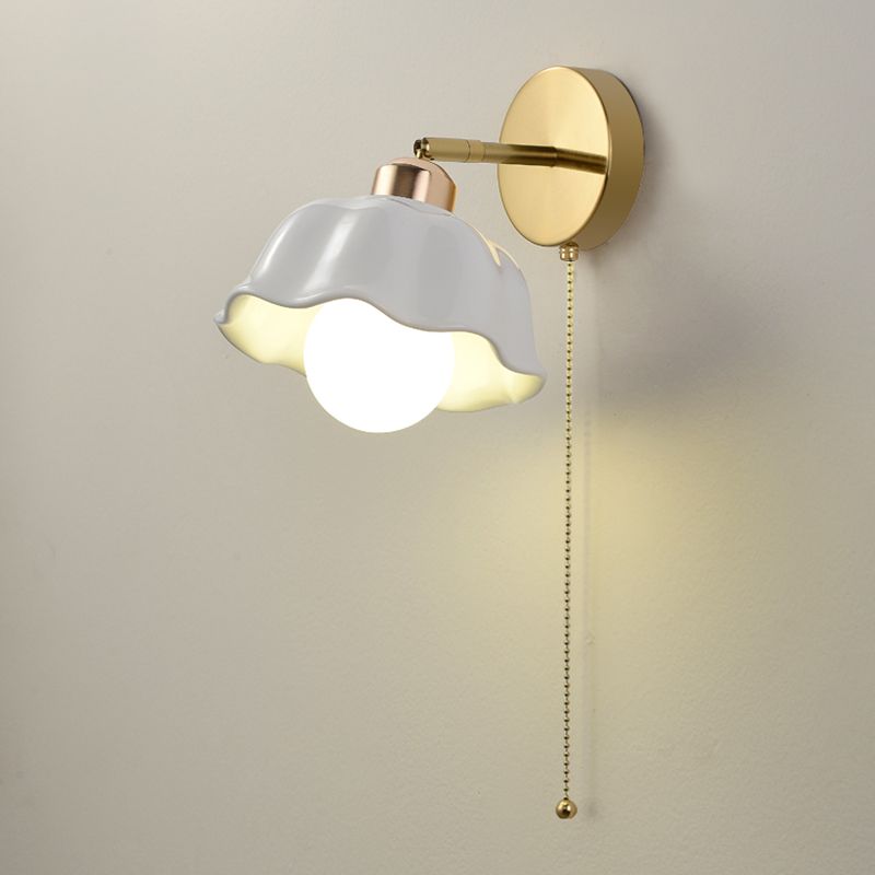 Dome Wall Lighting Simplicity 1 Light Rustic Wall Sconces in White