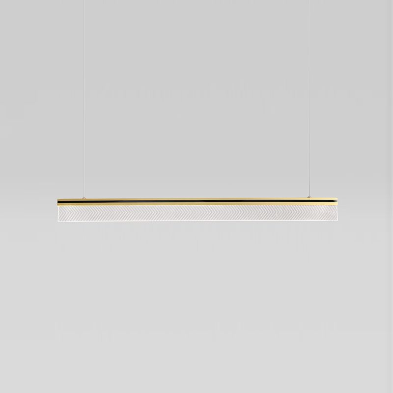 Lámpara colgante de restaurantes de 1 luces de la isla rectangular moderna con sombra acrílica transparente