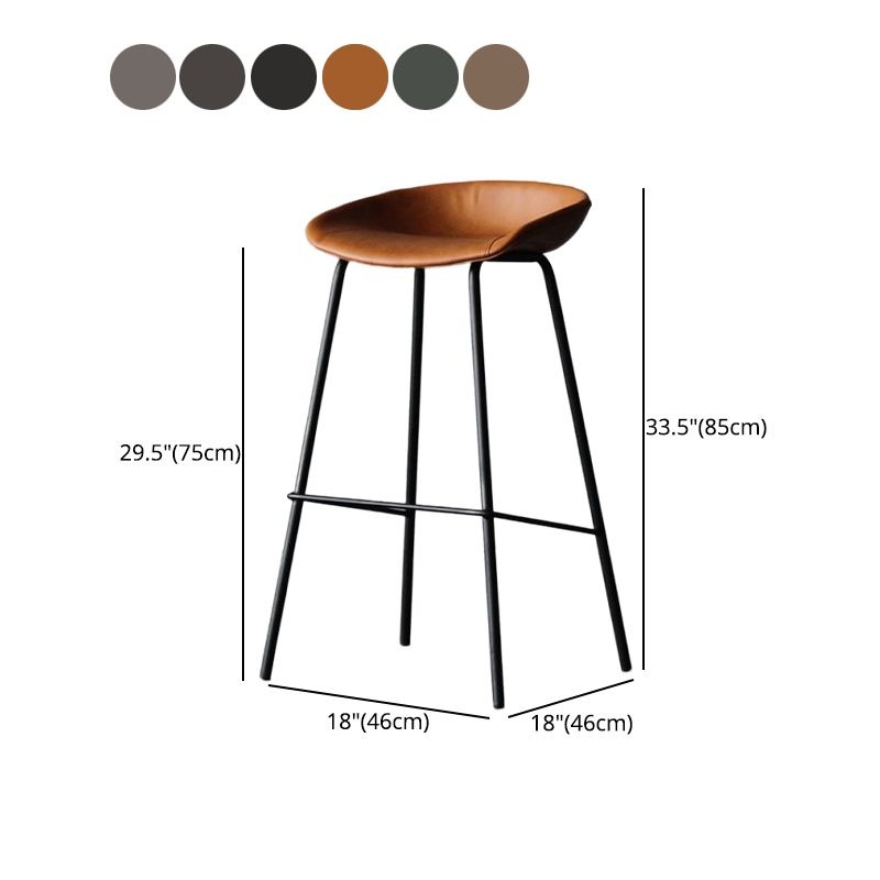 Modern Style Bar-stool PU Leather Counter Bar Stool with Metal Legs for Kitchen