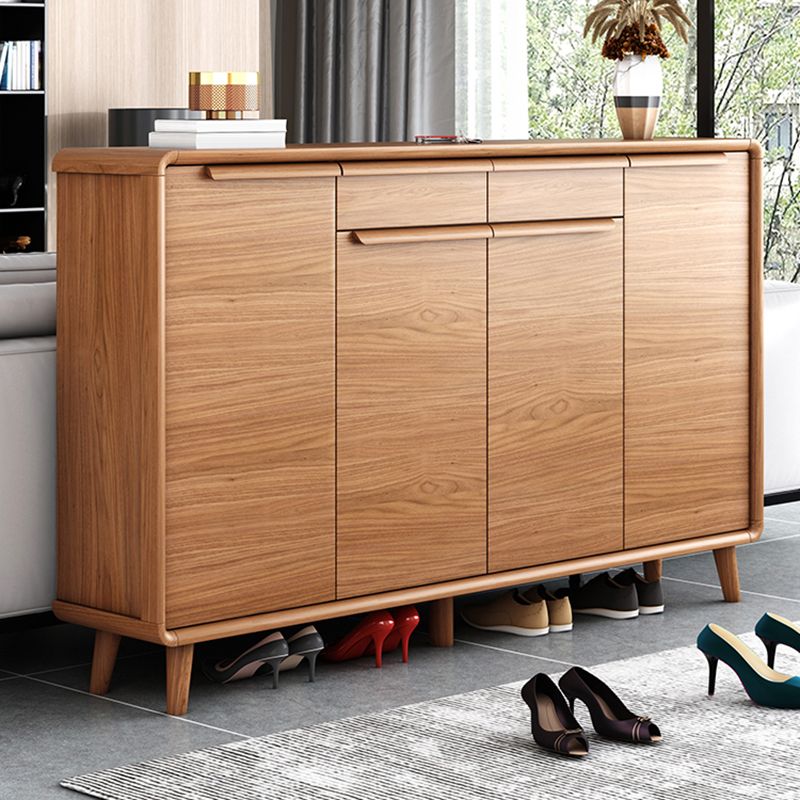 Modern Rectangle Wood Side Cabinet Bar Pulls Cabinet With Doors